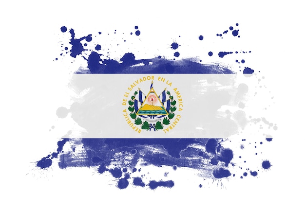 Flaga Salwadoru grunge malowane tła
