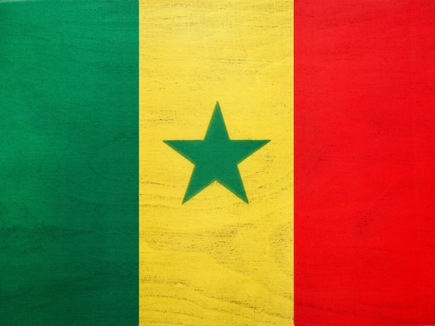 Flaga Senegalu. Piękna Kartka Z Pozdrowieniami. ścieśniać