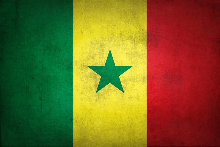 Zdjęcie flaga senegalu z grunge tekstur.