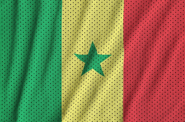 Flaga Senegalu Z Nadrukiem Na Siatce Z Nylonu Poliestrowego