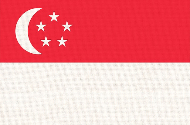 Flaga Singapuru Flaga singapurska na tkaninie Narodowy symbol Singapuru