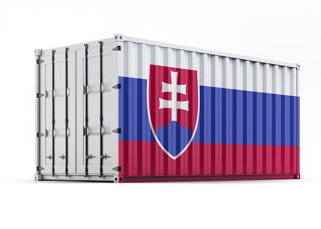 Flaga Słowacji na kontenerze wysyłkowym