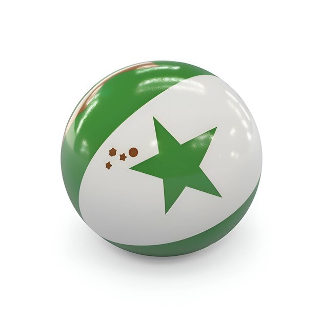 Flaga Somalii na kuli odizolowanej na białej ilustracji 3D