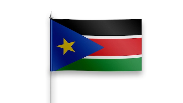 flaga South_sudan na białym tle