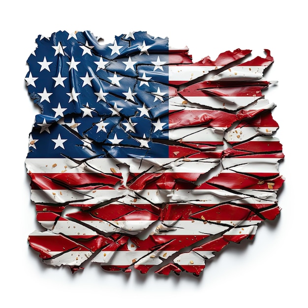 Flaga Stanów Zjednoczonych Ameryki na białym tle Ilustracja wektorowa