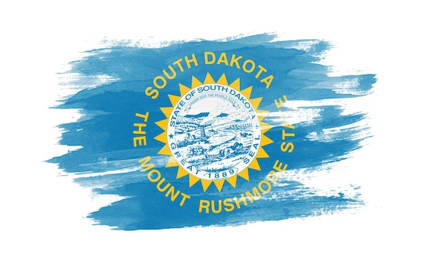 Flaga stanu Dakota Południowa pociągnięcie pędzla, tło flaga Dakoty Południowej