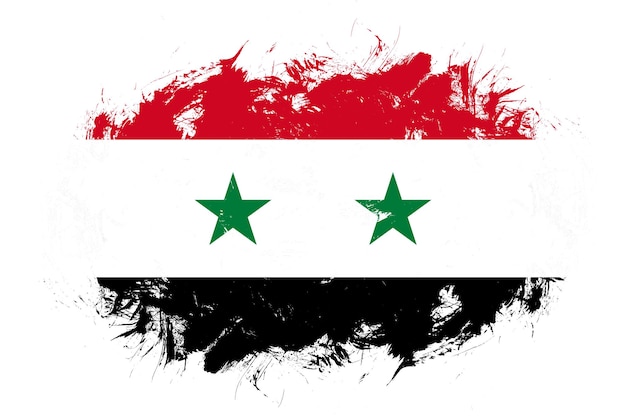 Flaga Syrii na abstrakcyjnym tle pędzla obrysu