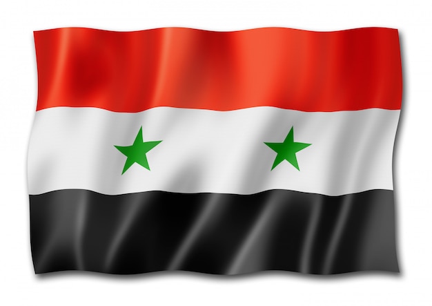 Flaga Syrii na białym tle