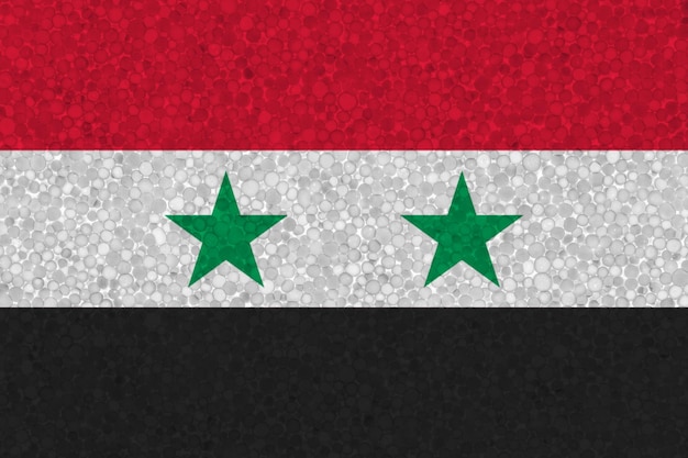 Flaga Syrii na styropianowej teksturze