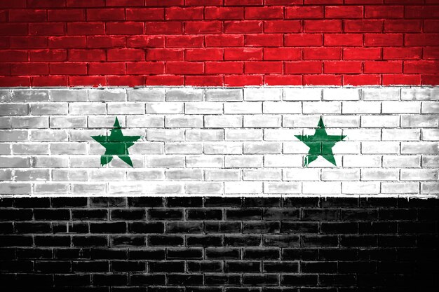 Zdjęcie flaga syrii ściana tekstura tło