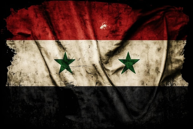 Flaga Syrii z brudnymi plamami