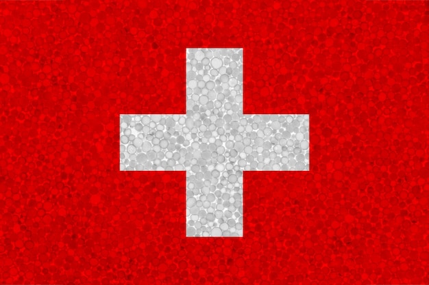 Flaga Szwajcarii na styropianowej teksturze