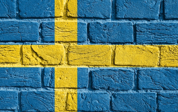 Flaga Szwecji na ścianie