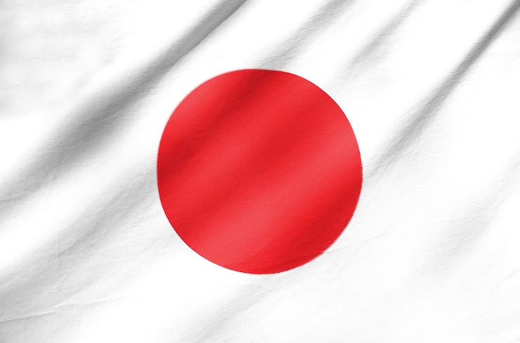 Zdjęcie flaga tkaniny z japonii