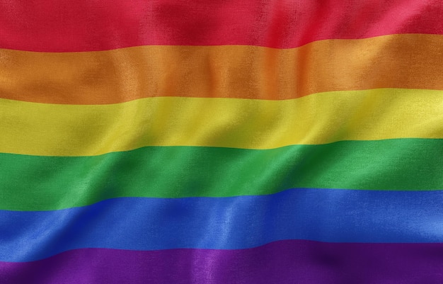 Zdjęcie flaga tła lgbtqia zbliżenie macha flagą renderowanie 3d