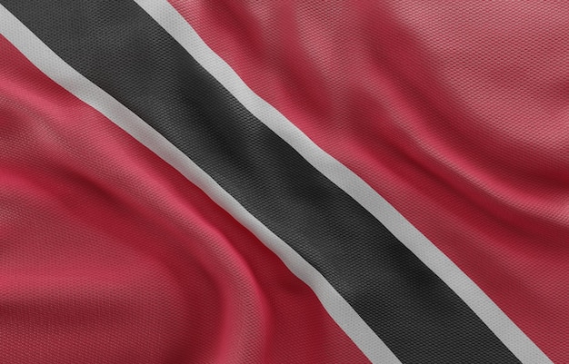 Zdjęcie flaga trynidadu i tobago tło zbliżenie macha flagą 3d renderowania