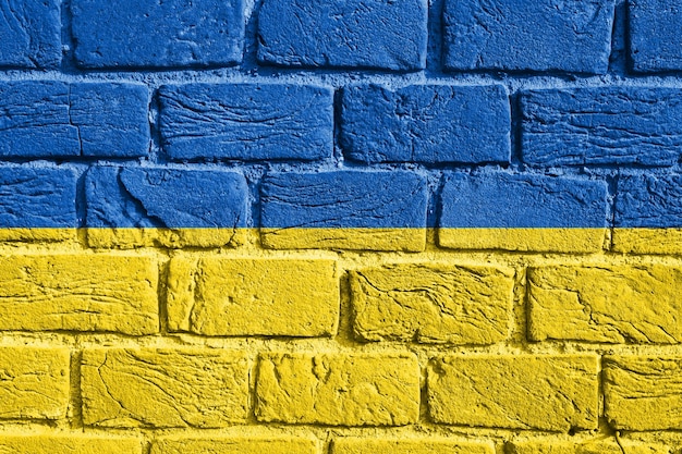Flaga Ukrainy na ścianie