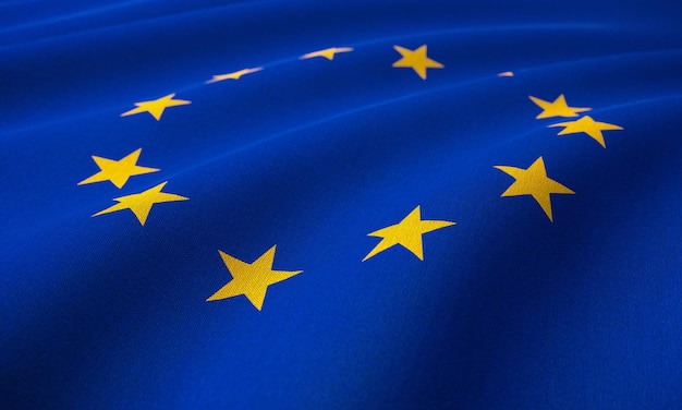 Flaga Unii Europejskiej Seria flag świata 3d Render