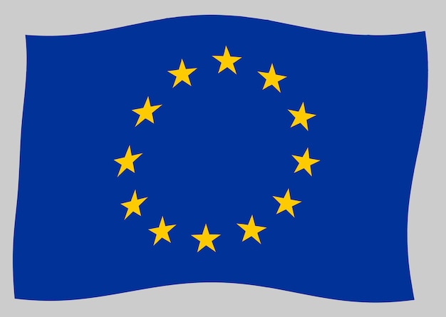 Zdjęcie flaga unii europejskiej (ue) na wietrze