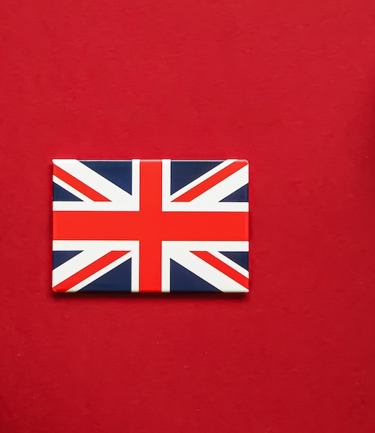Flaga Union Jack Wielkiej Brytanii Na Czerwonym Tle Platynowy Jubileusz Królowej I świętowanie świąt