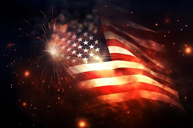 Flaga USA Amerykański Dzień Niepodległości 4 lipca