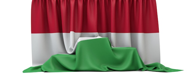 Flaga Węgier Naniesiona Na Podium Zwycięzców Konkursu D Render