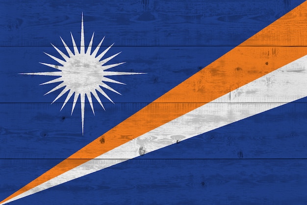Flaga Wysp Marshalla malowane na starej desce