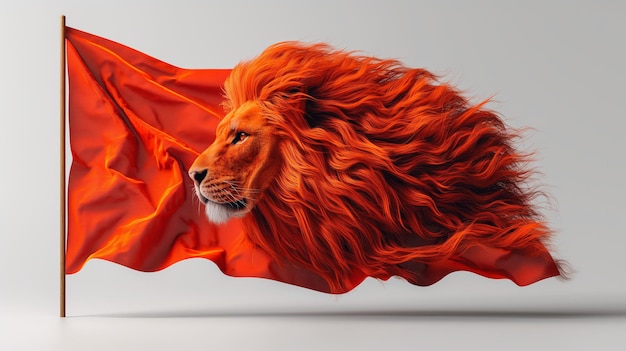 Zdjęcie flaga z lwem na białym tle generatywna sztuczna inteligencja
