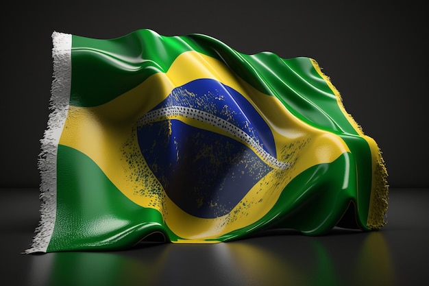 Flaga z napisem brazylia
