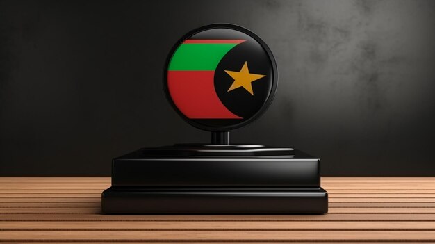 Flaga Zambii w okrągłym przycisku lub ikonie logo flagi Zambii na białym tle Za
