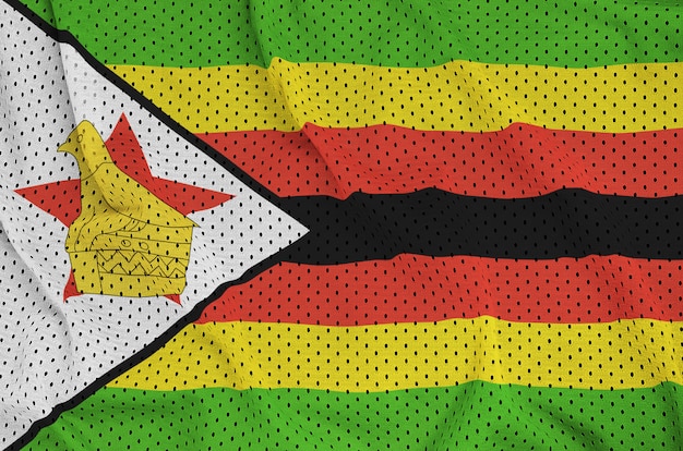 Flaga Zimbabwe Wydrukowana Na Nylonowej Siatce Z Poliestru