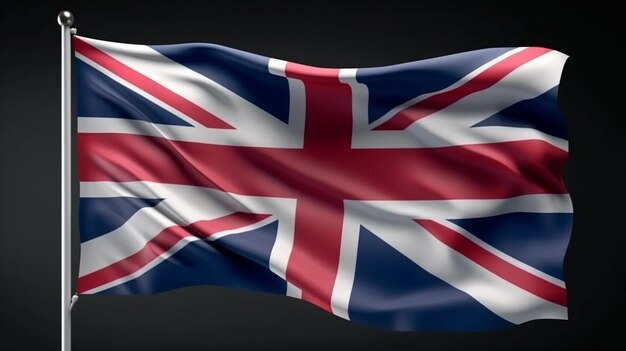 Flaga Zjednoczonej Brytanii latająca na wietrze generatywny ai