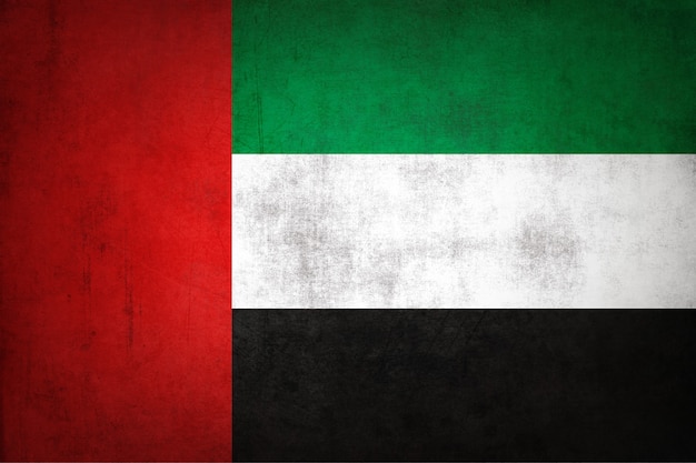 Flaga Zjednoczonych Emiratów Arabskich z grunge tekstur.