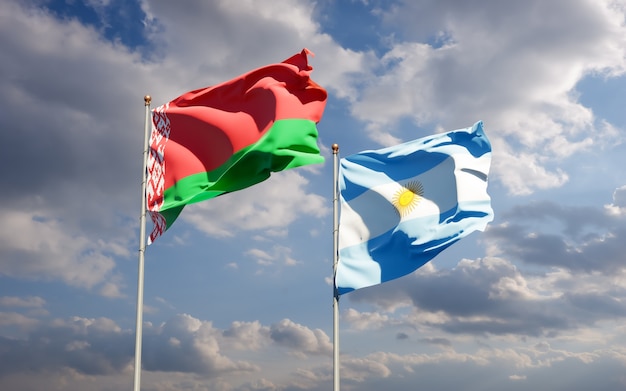 Flagi Argentyny i Białorusi