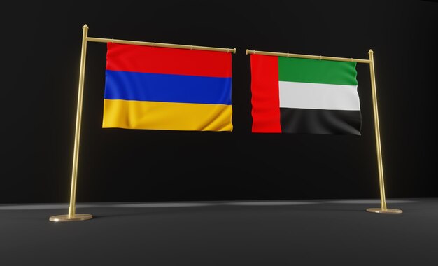 Flagi Armenii i Zjednoczonych Emiratów Arabskich Flaga Armenii i Zjednoczonych Emiratów Arabskich