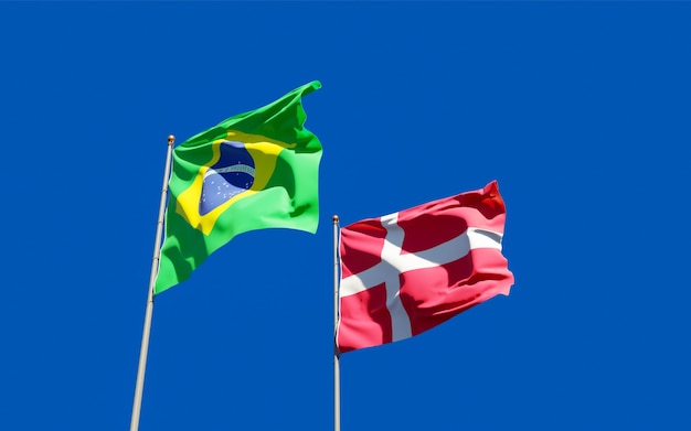 Zdjęcie flagi brazylii i danii