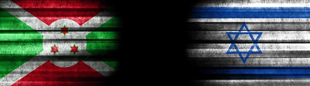 Flagi Burundi i Izraela na czarnym tle