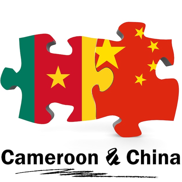 Flagi Chin i Kamerunu w puzzlach