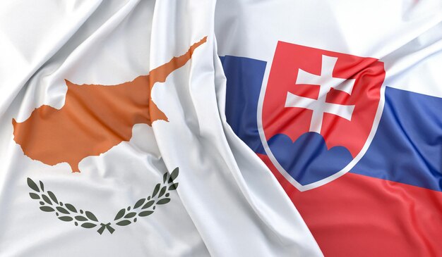 Flagi Cypru i Słowacji w 3D