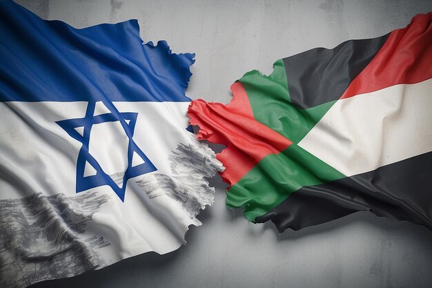 Flagi Izraela i Palestyny są wykonane z tekstury.
