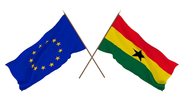 Flagi narodowe z okazji Dnia Niepodległości Unia Europejska i Ghana