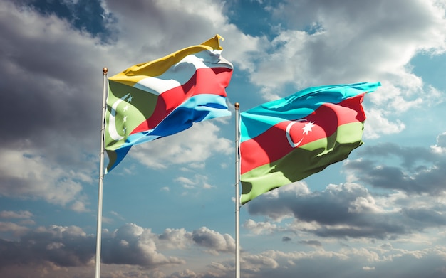 flagi państwowe Azerbejdżanu i Komorów