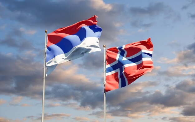 Flagi Republiki Serbskiej i Norwegii