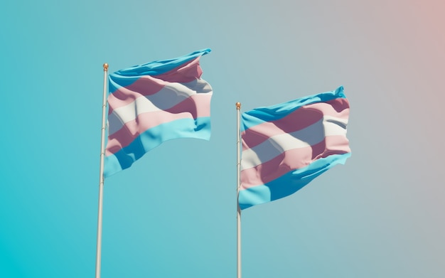 Zdjęcie flagi transgender pride na kolorowym tle