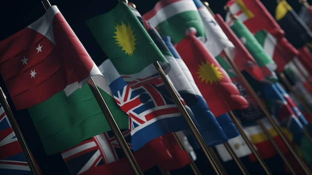 Flagi wielu krajów Generatywne Ai