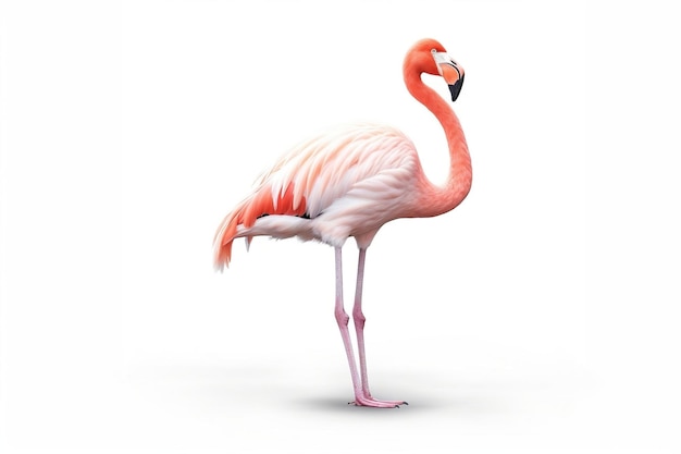 Zdjęcie flamingo closeup przejrzysty izolowany ptak generatywny ai