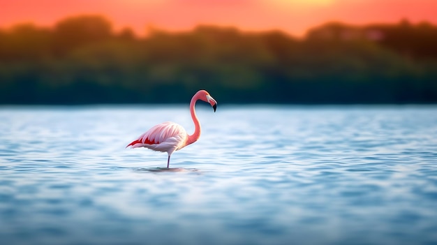 flamingo na środku wody oszałamiające tapety fotograficzne