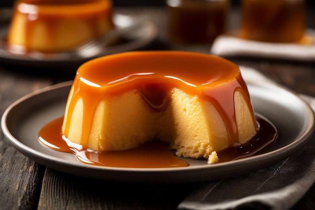 Flan z odgryzionym kęsem