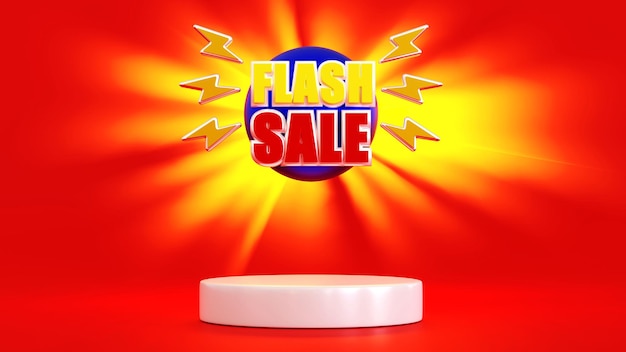 Flash Sale Plakat Słowny Lub Szablon Banera Do Kampanii Promującej Na Stronach Internetowych W Mediach Społecznościowych Renderowanie 3d