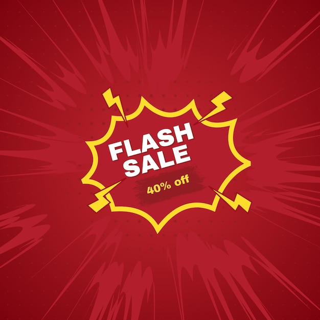 Flash Sale Shopping Poster Upto 40 Off Limited Time Offer Flash Sale Banner z niebieskim kolorem